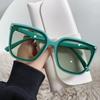 Nuevas Moda Hermosas Gafas de Sol para Mujer Marco Grande Gafas Cuadradas Lisas Gafas de Sol Mismo Estilo Hombres y Mujeres Fotografía Callejera En Vivo Hombres y Mujeres Marea