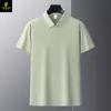 Camisa Polo Masculina Sem Costura de Nylon 180g Estilo Verão Novo Transfronteiriço com Design de Painéis para Esportes e Uso Casual ao Ar Livre