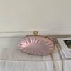 Bolso de Cadena Bolso de Mano para Cena con Perlas Bolso de Hombro Moda Europea y Americana Concha Ovalada Huevo de Ganso Bolso de Mano de Gran Capacidad para Mujer