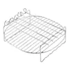 Acero Inoxidable Doble Capa Parrilla Freidora de Aire Accesorios Parrilla de Barbacoa Freidora Eléctrica Accesorios Estante Cuadrado Estante para Cocinar al Vapor Estante para Pan
