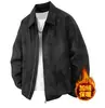 Chaqueta de gamuza de moda transfronteriza para hombre, a prueba de viento, resistente al desgaste, corte holgado, estilo hombro caído, a la moda, talla grande, con cuello de solapa y cremallera