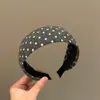 Scrunchie de tricô macio e fofo com bolinhas, faixa de cabeça larga de nicho estilo coreano de alta qualidade, acessório de cabelo, novo modelo