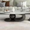 Mesa de Centro Italiana de Lujo Ligero Estilo Crema Mesa de Centro de Piedra Sinterizada Bestseller para Sala de Estar Mesa para Habitación de Alquiler Simple Celebridad de Internet