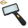 Lupa Retangular 100x50mm com Duas Luzes de LED, Espelho Retangular de Mão Lupa Iluminada para Leitura
