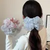 Laço de Cabelo Amarelo Doce Estilo Mori Multicamadas de Gaze para Mulheres Primavera/Verão Artístico Suave Alta Elasticidade Atmosfera Corda de Cabelo Elástico Tendência