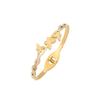 [Bingmeng] pulseira de cobra cravejada de diamantes zircônia flor pulseira de aço inoxidável joias de moda europeia e americana B544