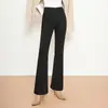 Pantalones de microcampana mullidos y elegantes para mujer 2026 Otoño/Invierno nuevo estilo de cintura alta elásticos de mezclilla jeans de corte ajustado versátiles de campana largos