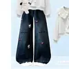 Conjunto Dopamina Estilo Coreano para Niños Grandes, Nuevo Conjunto de Dos Piezas de Sudadera de Manga Larga Estilo Dulce y Jeans de Hello Kitty para Primavera/Otoño