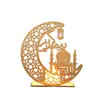 Nuevas Artesanías de Oriente Medio Portavelas de Luna y Estrella de Madera Adornos Artesanías Ambiente Festivo Decoración del Hogar