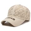 Gorra con letra F de diamantes de imitación para mujer, gorro protector solar, informal, para exteriores, de moda, para primavera y otoño