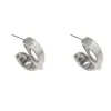 Amazon Transfronterizo Personalidad Exagerada Metal Cepillado Cruz C-Shaped Pendientes Estiloso Diseño Simple Pendientes de Aro para Mujeres