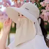 Novo Chapéu de Sol Simples Estilo Japonês com Aba Larga para Mulheres, Chapéu de Sol Tendência para Primavera e Verão, Chapéu de Pescador para Mulheres Atacado