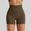 Shorts de fitness femininos de três pontos de cintura alta com levantamento de bumbum de pêssego transfronteiriços, shorts curtos de tricô sem costura justos para yoga, corrida e esportes