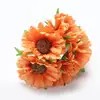 Girassóis Artificiais de Tecido, Crisântemos de Tecido com Hastes, Margaridas Pequenas, Guirlandas de Caixa de Doces, Acessórios de Decoração Artesanal DIY Atacado
