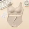 Conjunto de ropa interior sin costuras personalizada para mujer, sin varillas, minimiza bustos grandes, talla extra, sujetador y top deportivo con soporte y que embellecen la espalda