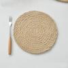 Estilo japonês Home Furing Loja de Departamento Redonda Juta Algodão Corda Tecido Placemat Anti-escaldamento Pot Pad Natural Coaster 1304A