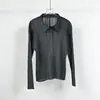 Camisa plisada estilo Miyake para mujer, top de otoño con cuello, de un solo botón, plisado y manga larga, blusa texturizada de corte ajustado