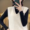 Outono e inverno lã solto colete de malha mulheres uso exterior V-neck camisola inferior empilhado top colete pequeno