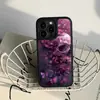 Funda de Teléfono de Calavera con Pétalos Más Vendida en Europa y América para Apple 16 Pro, Estilo Gótico Agujero Grande Marco Negro Anticolisión Funda Dura