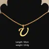 Collar Trenzado Colgante Letra Inglesa Simple de Acero Inoxidable Europeo y Americano Moda Versátil Colgante Letra Grande Cadena Clavicular