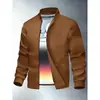 Nueva chaqueta cruzada para hombre con cuello alto, abrigo casual para primavera y otoño