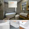 Fita de vedação autoadesiva branca à prova d'água para banheiro, vedação para vaso sanitário, vedação para banheira, fita de vedação para banheiro e bancada de cozinha.