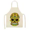 Delantal estampado de calavera de personalidad creativa de Halloween decoración de fiesta de calavera del Día de Muertos de México un lote