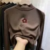 Nova camada de base térmica da moda e tendência outono/inverno para crianças, gola alta meia-manga para meninas, top quente e casual para crianças mais velhas