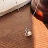 Collar de plata de ley S925 con forma de calabaza con diamantes y perlas naturales, cadena para la clavícula de moda para mujer de lujo ligero estilo chino, directo de fábrica