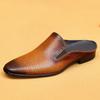 [vip para] pantuflas medias transfronterizas para hombre verano perezoso cuero baotou negocios ocio hueco transpirable fresco cuero
