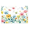 Zc097 Bandeira de Mesa Flor de Primavera Toalha de Mesa Festa Tema de Feriado Decoração de Borboleta em Aquarela para Mesa de Sala de Estar