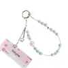 Corrente de celular elegante estrela de diamante brilhante pérola grande, cordão de nicho com contas ccd de pérola, corrente elegante para pendurar na bolsa