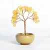 Tigela do Tesouro Mais Vendida Base para Xícara de Chá Árvore da Fortuna de Cristal Ornamento de Mesa Árvore Atrai-Dinheiro de Cristal Artesanato Criativo Feito à Mão
