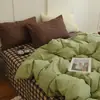 Juego de ropa de cama estilo Ins de cuatro piezas, funda de edredón de algodón lavado y algodón puro, sábana de cama 100% algodón, juego de tres piezas para dormitorio de estudiante
