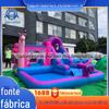 Grande castelo inflável ao ar livre trampolim rede vermelha shopping átrio através de milhões de oceano piscina de bolinhas cama de salto castelo travesso