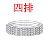 Longrui Europeo y Americano Wish Amazon Europeo y Americano Flash Diamante Fila Diamante Elástico Cristal Tobillera Pulsera Fabricante de Joyería Venta al por Mayor
