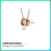 Colar de Cerâmica Branca de Alta Qualidade para Mulheres, Corrente Clavicular de Luxo Leve com Pingente de Cintura Pequena Banhado a Ouro Rosa 18K, Versátil e Sofisticado