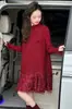 Vestido de Princesa Elegante de Invierno para Niñas Mayores, Nuevo Vestido Forrado de Felpa para Otoño e Invierno con Adorno de Encaje de Malla, Moderno