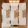 Nova Tapeçaria de Gaze Suspensa Estilo Antigo Chinês para Decoração de Atmosfera de Fundo de Sala de Chá, Cortina Suspensa Semitransparente Estilo Antigo Inspirada em Zen Personalização