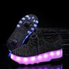 Primavera e verão nova mosca tecida superior sapatos heloo sapatos casuais infantis de carregamento de sapatos luminosos de duas rodas Roller Skates roller shoes