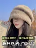 Gorro holgado estilo coreano con borde enrollado para adelgazar la cara, tejido fino para clima frío para mujer, nuevo 2025, turbante casual versátil