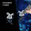 Pendientes de Plata de Ley S925 con Forma de Lazo Moissanita Color D Lujo Accesible Simples Versátiles Estilo Coreano Pendientes Elegantes de Gama Alta para Mujer