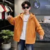 Chaqueta con capucha para niño, nueva chaqueta holgada estilo coreano para primavera y otoño, top casual de moda para niños mayores, estilo otoñal moderno