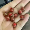Em Estoque Folha de Ouro Cinzeiro de Vidro DIY Contas Soltas Acessórios Contas Redondas Método Antigo Vidro com Areia Dourada de Sete Cores Contas de Vidro Acessórios Semi-Acabados