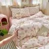 Conjunto de Quatro Peças de Colcha de Verão com Fio Bouclé com Cobre de Cama, Núcleo de Colcha de Renda Ultra Macio e Amigável à Pele para Ar Condicionado Doméstico