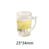 Simulación de una gran taza de cerveza de barril, botella de vino de resina, accesorios de bricolaje, llavero creativo, colgante, microadornos paisajísticos