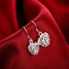 Aretes Pequeños de Corazón Tridimensional, Aretes de Plata con Forma de Corazón de Comercio Exterior Lknspce021