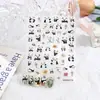 Arte de Uñas Rosa Estilo Japonés Celebración de Internet Popular Lindo Dibujo Animado Panda Bebé Pegatinas para Uñas Serie de Flores Estilo Nacional Pegatina Adhesiva Trasera