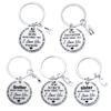 Creativo Nuevo 2024 Familiar Acero Inoxidable Plato Redondo Llavero Letra Personalizada Colgante de Bolsa Regalo para Familia