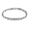 Xiangxu 4.5mm Cadena Trenzada Patrón de Paz 925 Pulsera para Hombres Moda Tendencia Hueso de Dragón Retro Pulsera Simple Individual